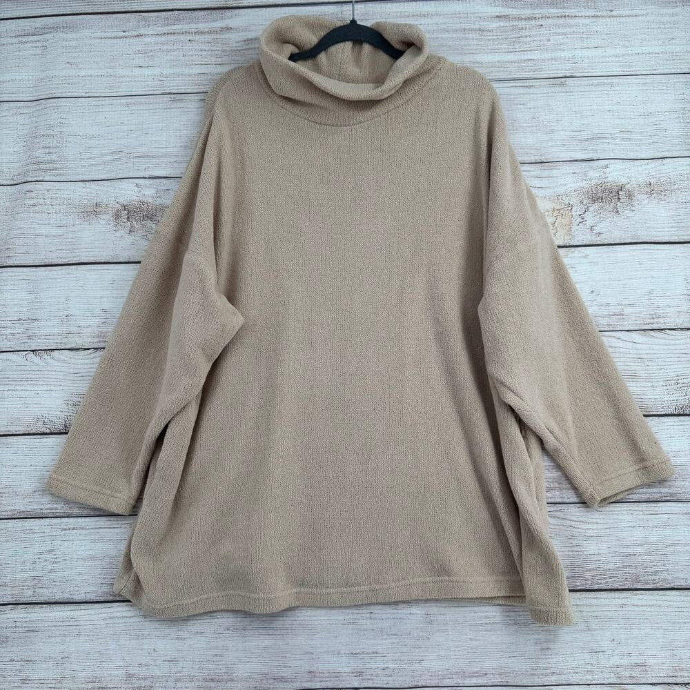Free People FP Beach Super Soft Oversized Sweater Womens M Tan‎ Beige Pockets